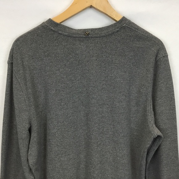 Billy Reid Men's Gray Heathered Long Sleeve Henley Shirt Size L Classic - Picture 5 of 11